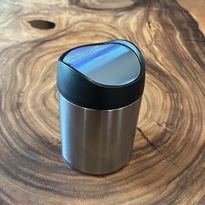 Simplehuman 1.5 Liter / 0.4 Gallon Mini Countertop Trash Can, Brushed Stainless